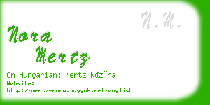 nora mertz business card